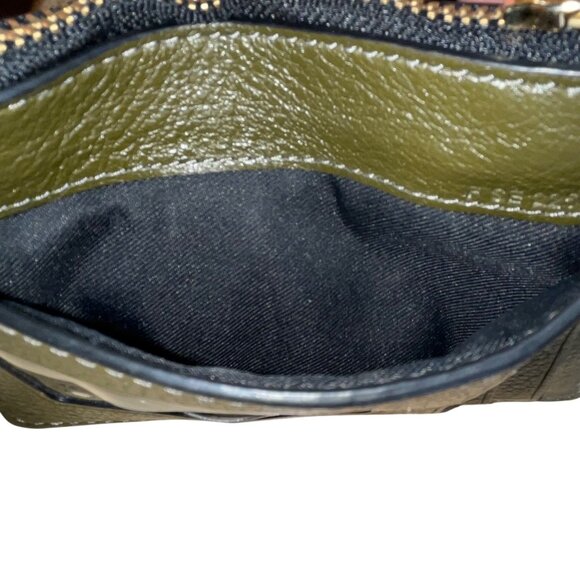 Marc Jacobs Olive Green Leather With Gold Hardware & ID Window Card Case Wallet - Picture 9 of 10